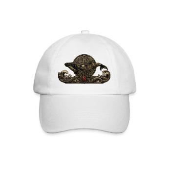 Steampunk Whale with Gems - Baseball Cap - white/white - Front