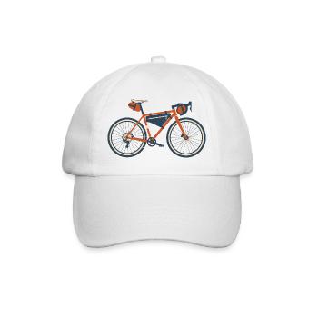 Gravelbike Bikepacking Fahrrad Shirt - Baseballkappe - Weiß/Weiß - Vorne