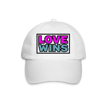 Graphique de citation Love Wins - Casquette classique - blanc/blanc - Devant