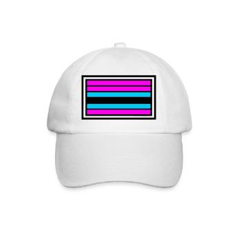 Pride Flag Stripe Logo - Baseball Cap - white/white - Front