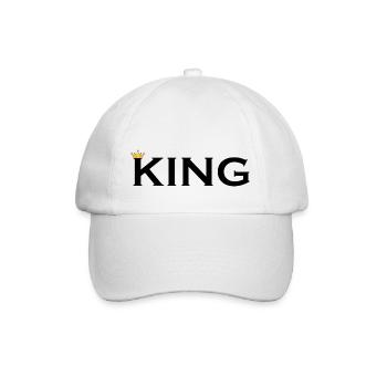 KING mit Krone - Baseballkappe - Weiß/Weiß - Vorne