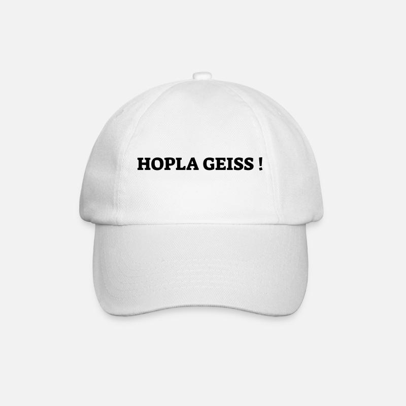 Hopla Geiss! - Baseballkappe - Weiß/Weiß