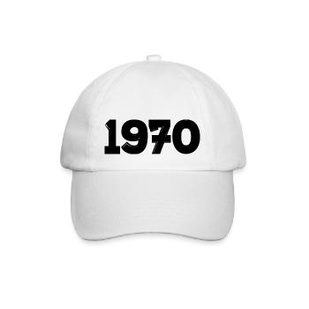 Year 1970 black year of birth - Baseball Cap - white/white - Front