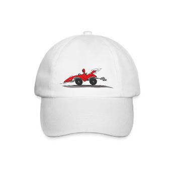 Red race car - Baseball Cap - white/white - Front
