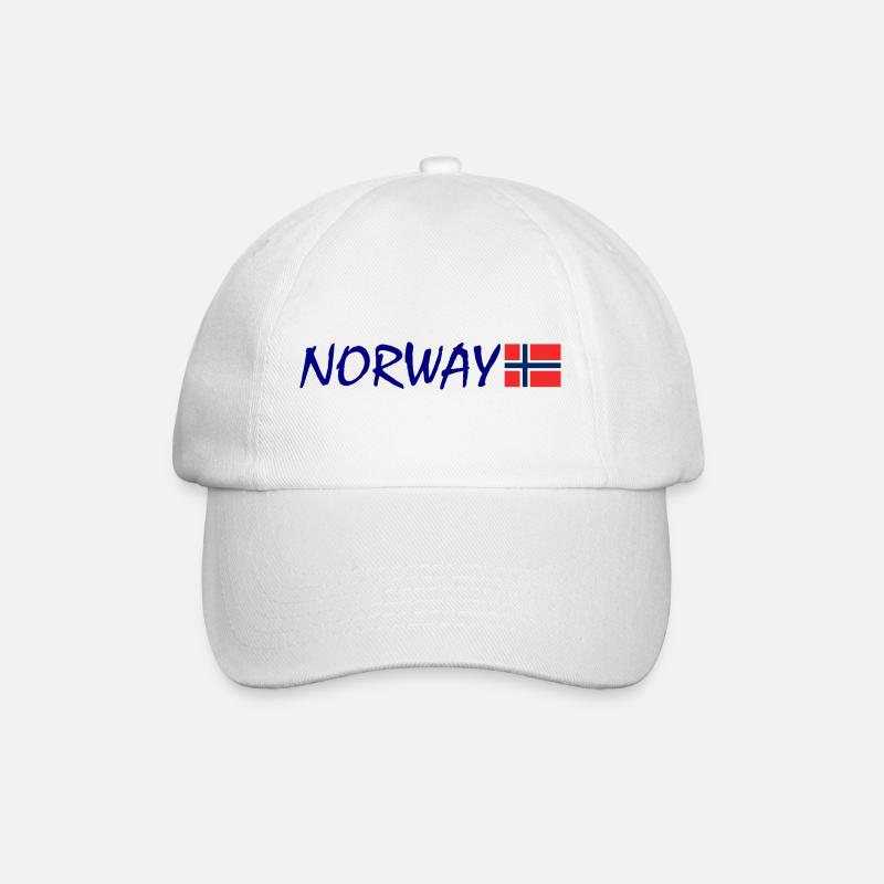Norwegen - Baseballkappe - Weiß/Weiß