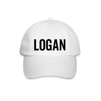Logan Nom personnalisé Police Texte Anniversaire - Casquette classique - blanc/blanc - Devant