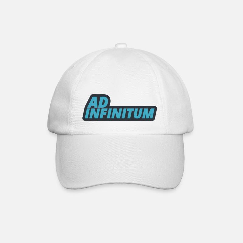 Ad Infinitum - Latein - Unendlichkeit - Baseballkappe - Weiß/Weiß