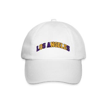 Los Angeles Logo: College-Design-Farben - Baseballkappe - Weiß/Weiß - Vorne