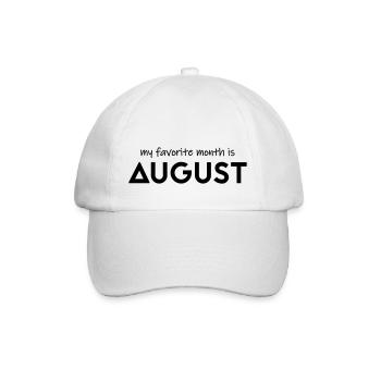 My favorite month is august - Baseballkappe - Weiß/Weiß - Vorne