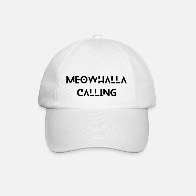 Meowhalla - Baseball Cap - white/white