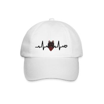 Propriétaire de chien de fréquence cardiaque de chihuahua noir - Casquette classique - blanc/blanc - Devant