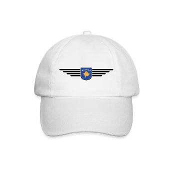 Kosovo Fan T-Shirt Design - Baseballkappe - Weiß/Weiß - Vorne