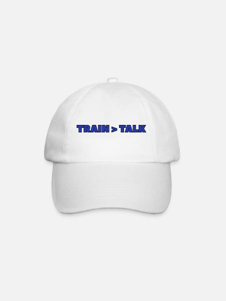 Train > Talk – Gym & Fighter Mindset Design - Baseball Cap - white/white