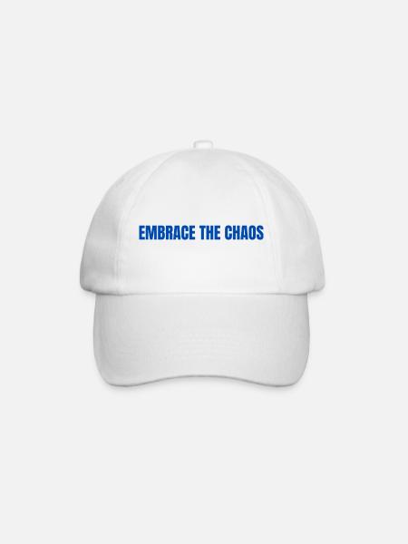 Umarme die Chaos Bold-Typografie - Baseballkappe - Weiß/Weiß