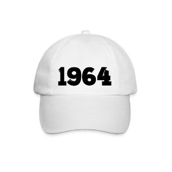 Année 1964 noir année de naissance - Casquette classique - blanc/blanc - Devant