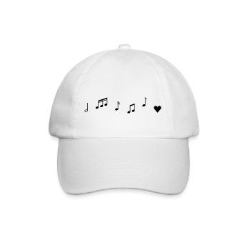 Heart music notes - Baseball Cap - white/white - Front