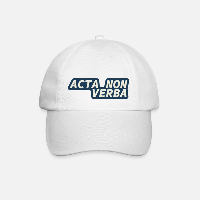 Acta Non Verba - Latin - Actes pas paroles - Casquette classique - blanc/blanc