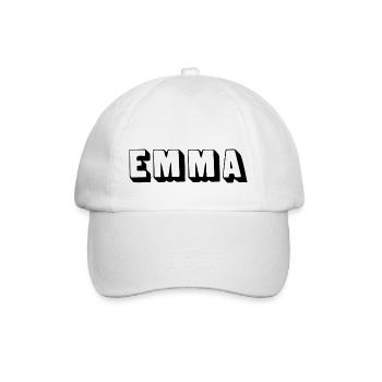 Name - Emma - Baseball Cap - white/white - Front