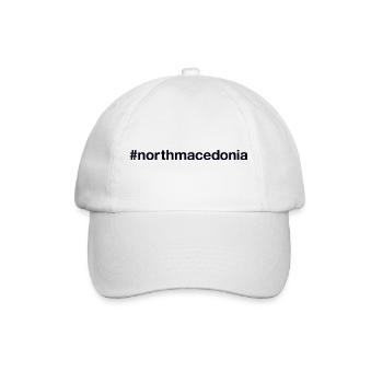 NORTH MACEDONIA Hashtag Nordmazedonien - Baseballkappe - Weiß/Weiß - Vorne