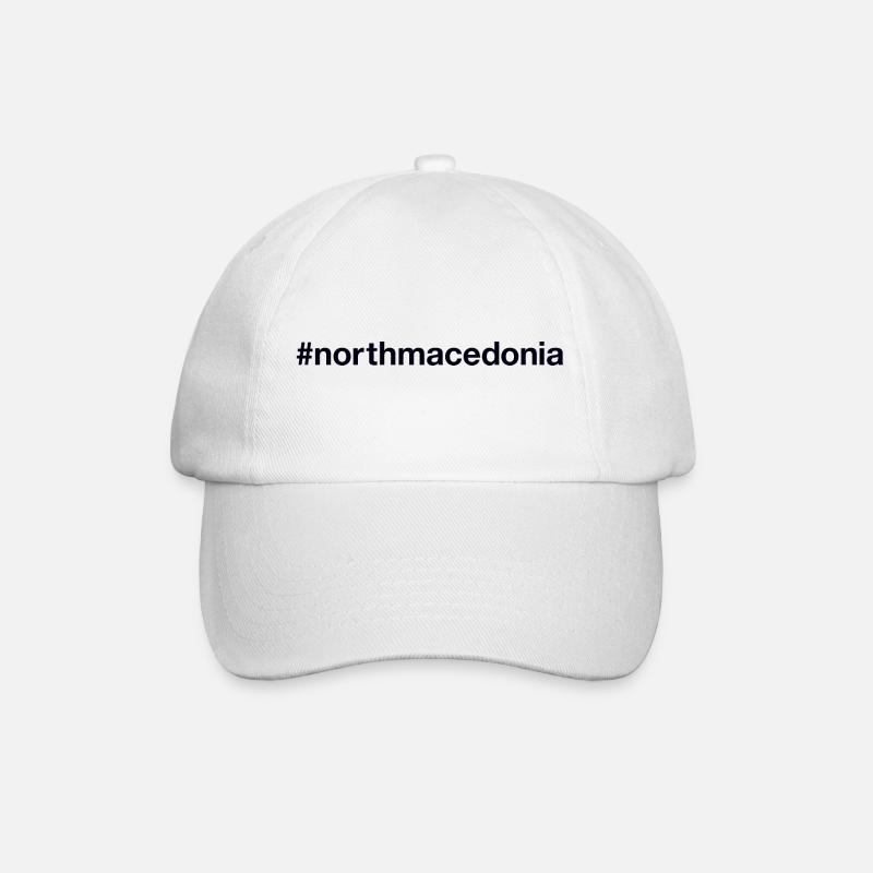 NORTH MACEDONIA Hashtag Nordmazedonien - Baseballkappe - Weiß/Weiß