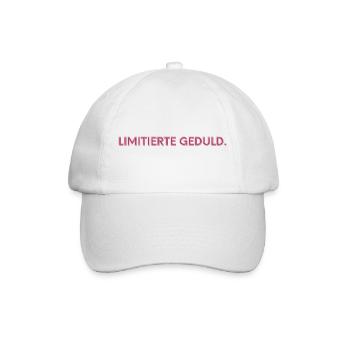 Limitierte Geduld / Lustiges T-Shirt für jeden Tag - Baseballkappe - Weiß/Weiß - Vorne
