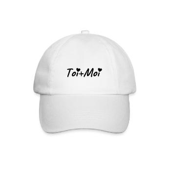 toi+moi. t shirt couple amour amoureux romantique - Casquette classique - blanc/blanc - Devant