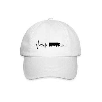 Truck Trucker Heartbeat EKG Professional Driver - Baseball Cap - white/white - Front