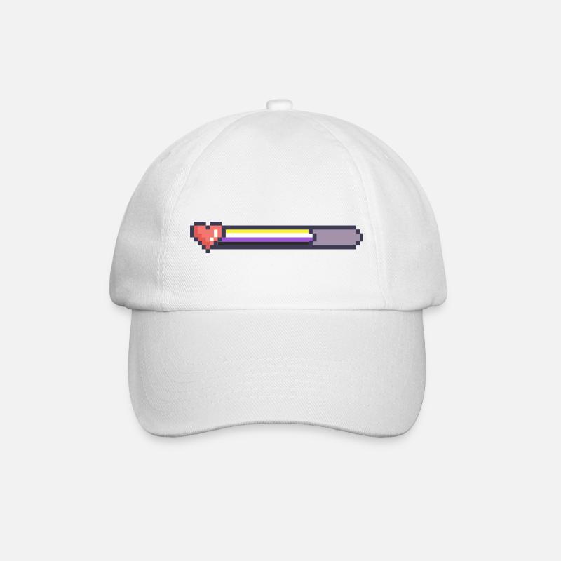 Non binary loading bar - Baseball Cap - white/white