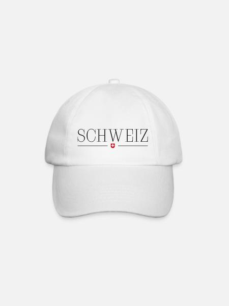 Schweiz - Baseballkappe - Weiß/Weiß