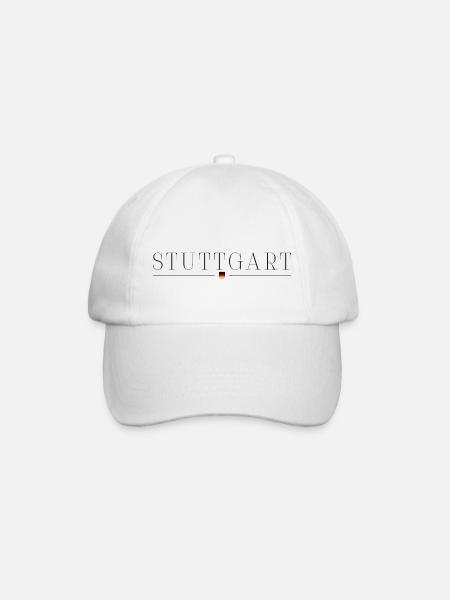 Stuttgart , Deutschland Stil Design T-Shirt - Baseballkappe - Weiß/Weiß