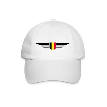Ich liebe Belgien Design T-Shirt Outfit - Baseballkappe - Weiß/Weiß - Vorne