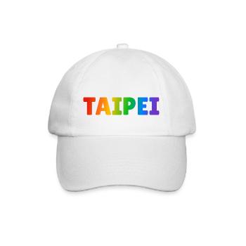 TAIPEI TAIWAN rainbow LGBTQ gay pride - Baseball Cap - white/white - Front