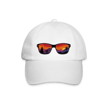 Mountains at sunset – Wanderlust - Baseball Cap - white/white - Front