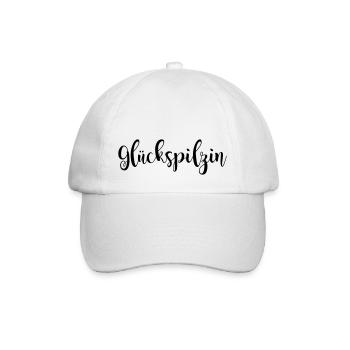 Glückspilzin Glückspilz Glück Frau im Glück - Baseballkappe - Weiß/Weiß - Vorne