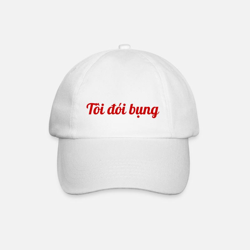 Ich bin hungrig - Vietnamesisch rot - Baseballkappe - Weiß/Weiß