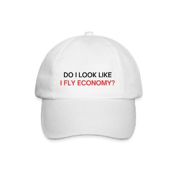 Ai-je l’air de voler en classe économique? (police noire et rouge) - Casquette classique - blanc/blanc - Devant