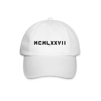 Roman numeral year of birth Made in 1977 - Baseball Cap - white/white - Front