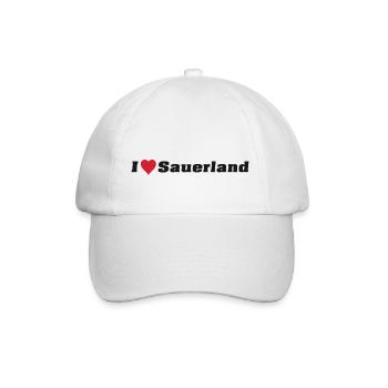 I Love Sauerland - Baseballkappe - Weiß/Weiß - Vorne