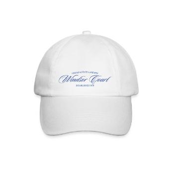 Windsor Court – Elegantes Vintage-Design Blau - Baseballkappe - Weiß/Weiß - Vorne