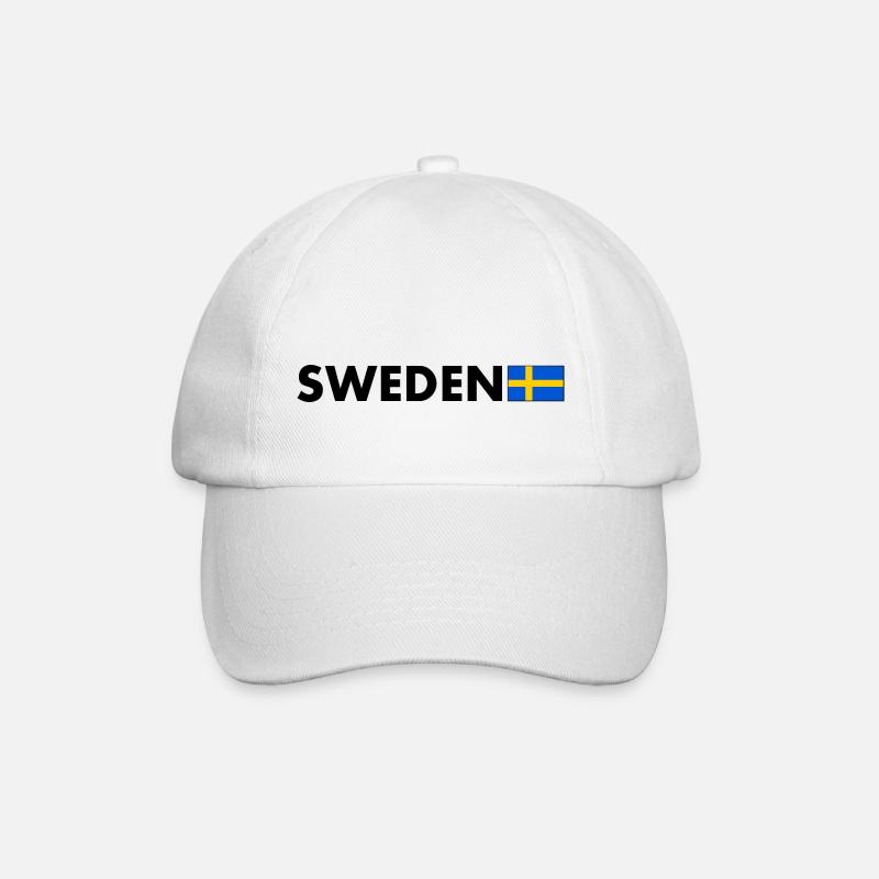 Schweden - Baseballkappe - Weiß/Weiß
