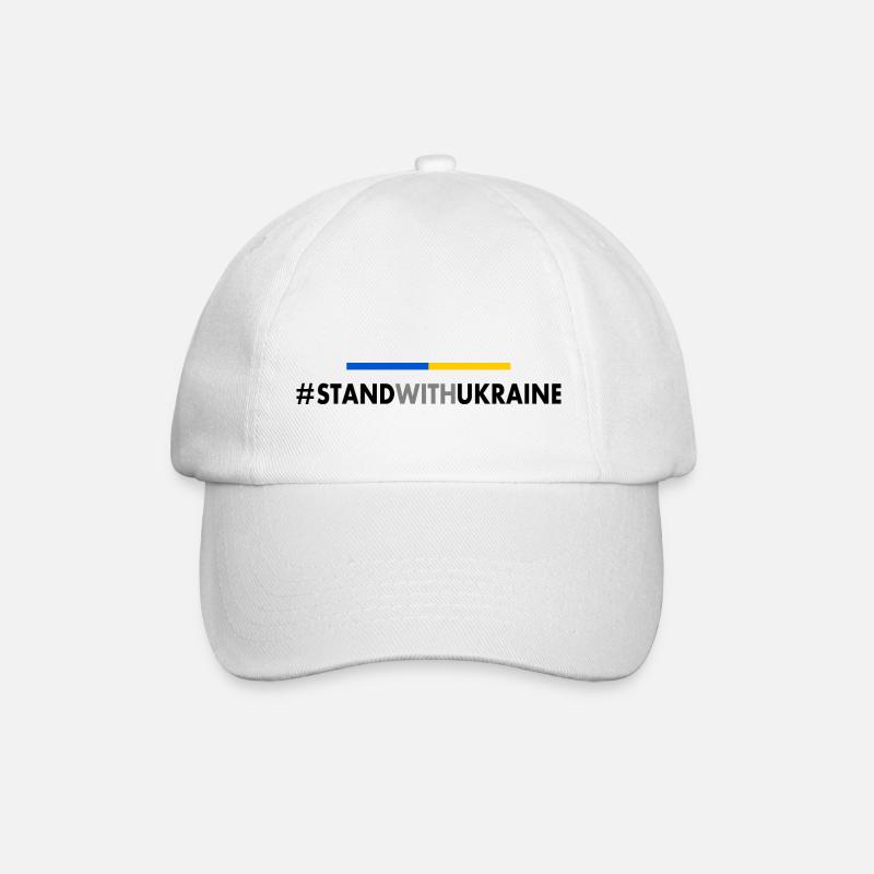 Stand with ukraine - Baseballkappe - Weiß/Weiß
