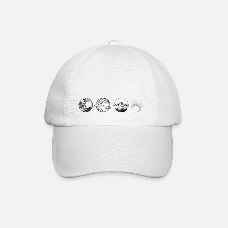 Elemente Zeichnung Design print elements - Baseballkappe - Weiß/Weiß