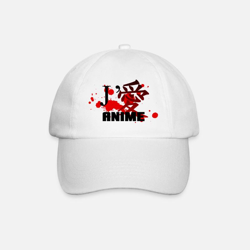 j'aime anime - japonais - Baseballkappe - Weiß/Weiß