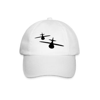 Zwei Flugzeuge - Baseballkappe - Weiß/Weiß - Vorne