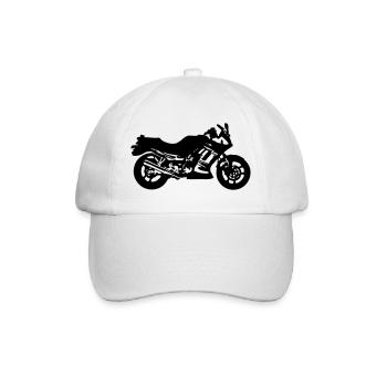 Motorrad , Ninja , Japan , Rennmaschine , (25) - Baseballkappe - Weiß/Weiß - Vorne
