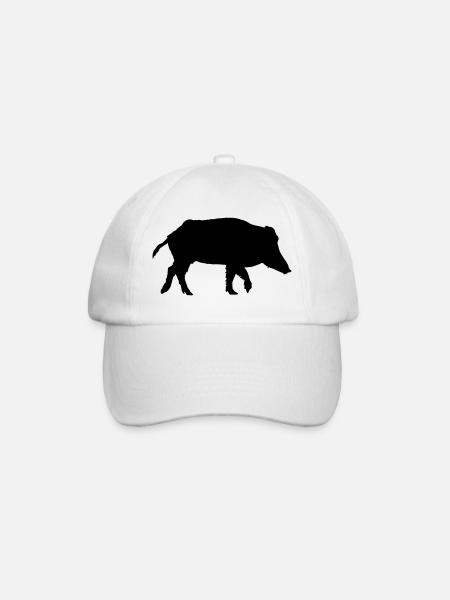 Wildschwein - Baseballkappe - Weiß/Weiß
