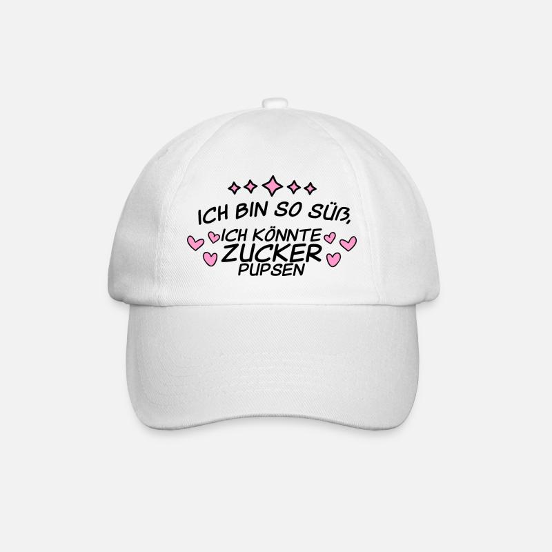 ich bin so süß, ich könnt zucker pupsen - Baseballkappe - Weiß/Weiß
