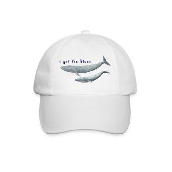 Ich habe den Blues Wale - Wale. baleines - Baseballkappe - Weiß/Weiß - Vorne
