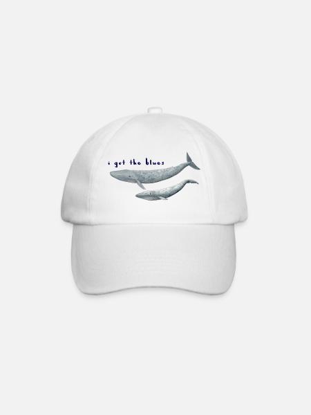 Je suis les baleines blues - baleines. Baleines - Casquette classique - blanc/blanc