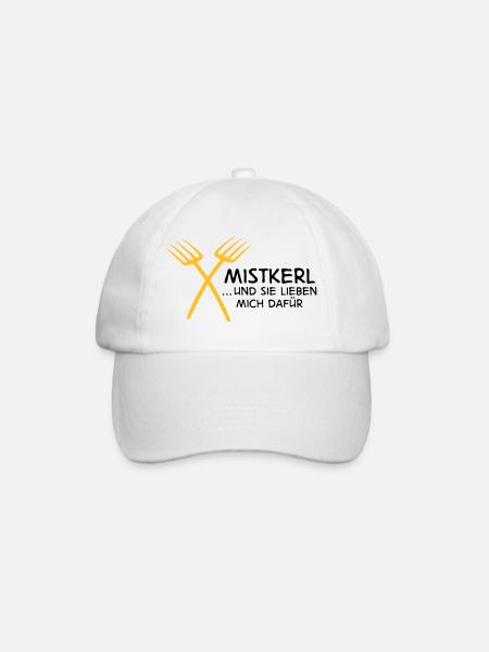 2541614 15142795 mistkerl - Baseballkappe - Weiß/Weiß